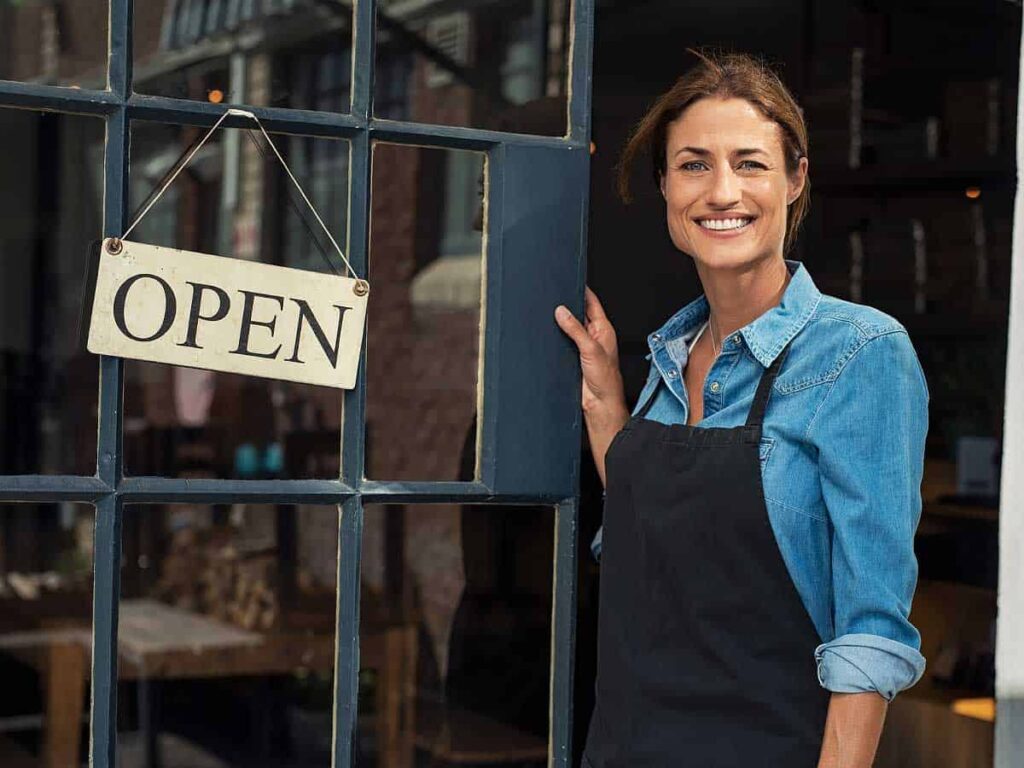 A woman business owner.