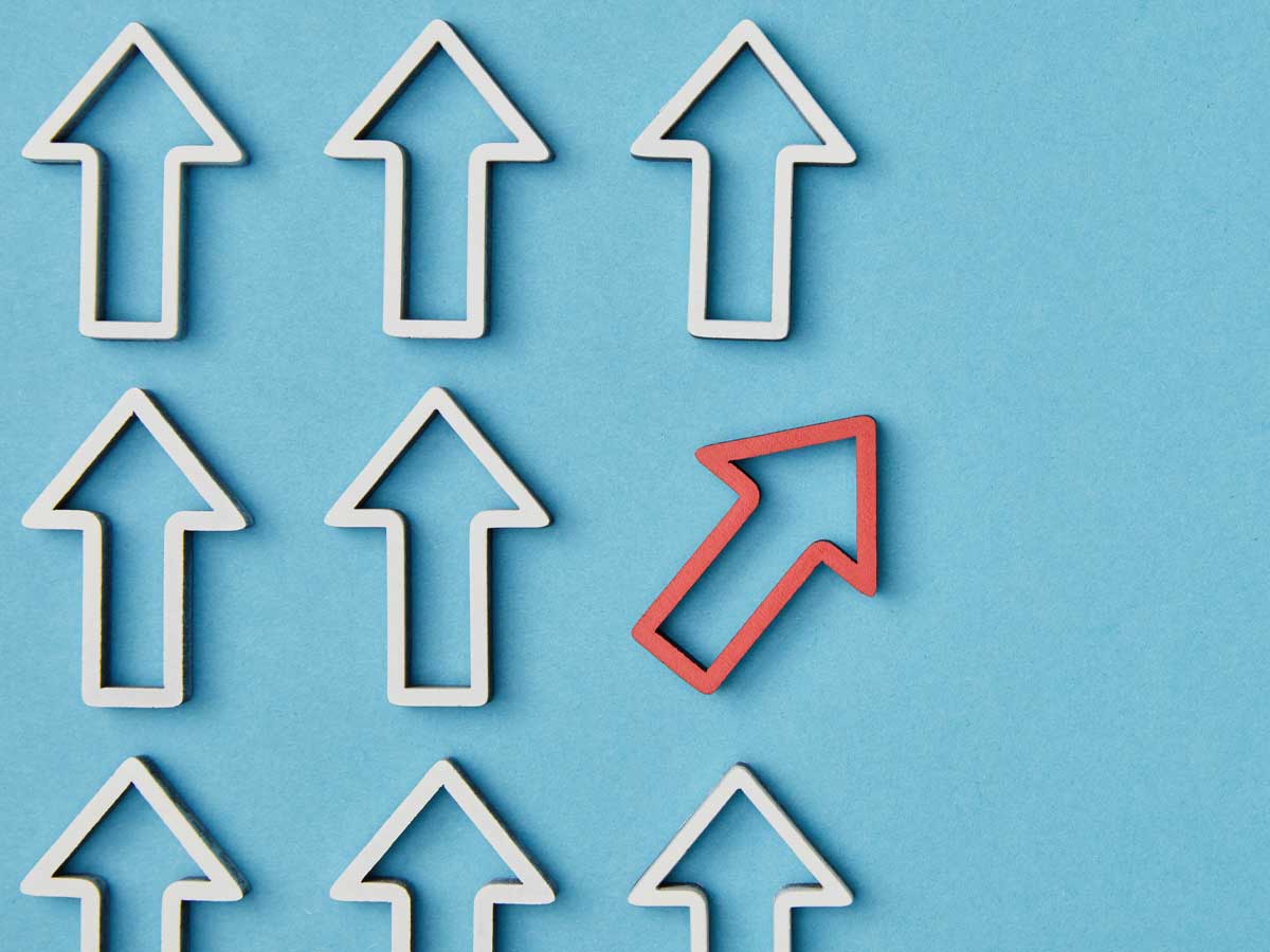 Exit strategy advisors illustrated with a group of arrows